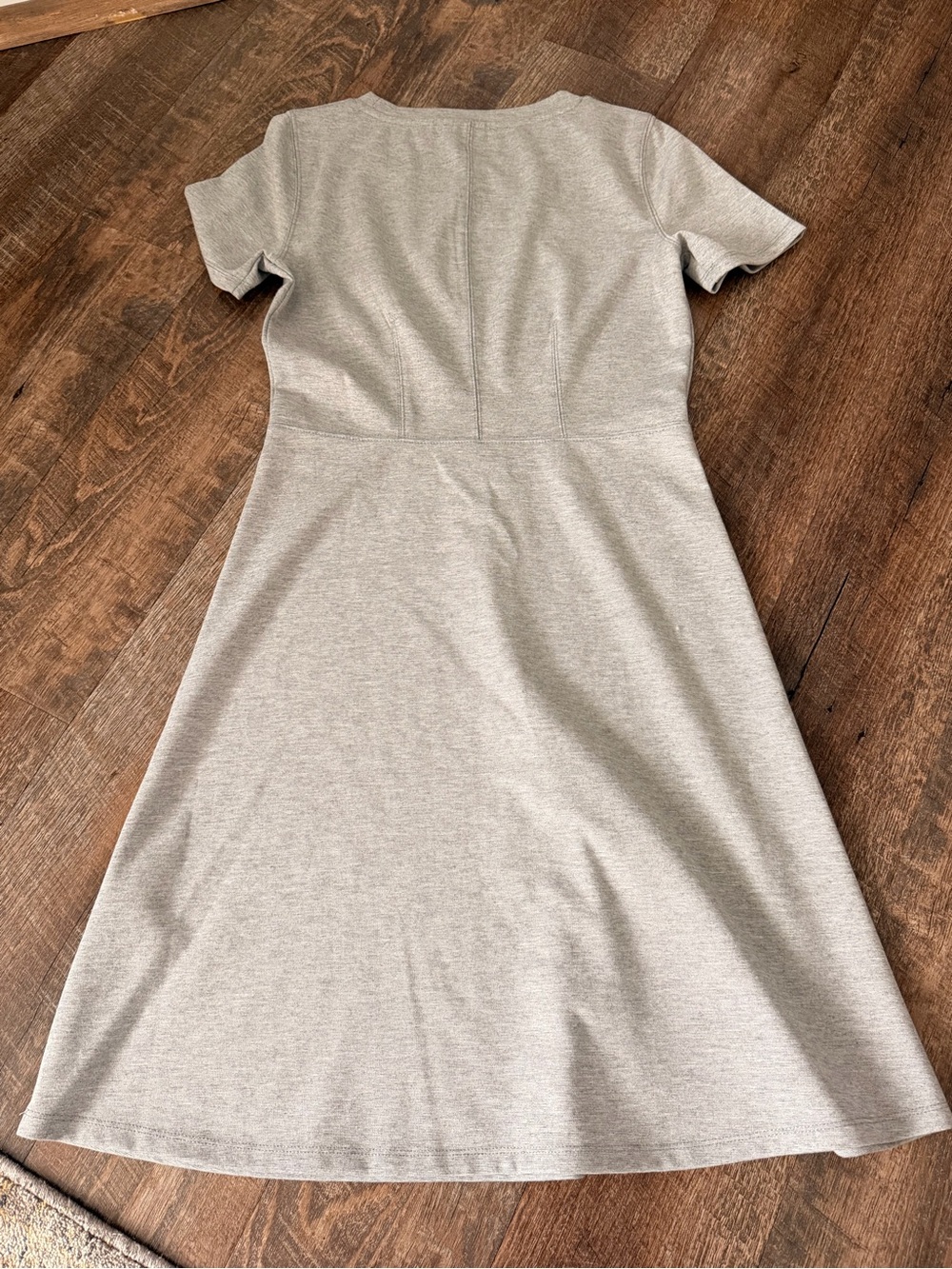 ICHI Kate DR3 Women’s Small Gray Fit Flare Midi Dress Short Sleeve Danish - Picture 5 of 5